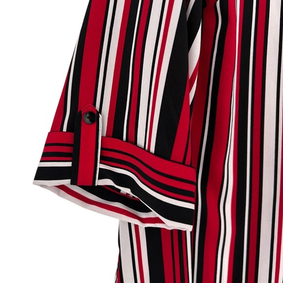 Catherines 3/4 Sleeve Striped Button Up Shirt (1X WP) - Picture 10 of 14